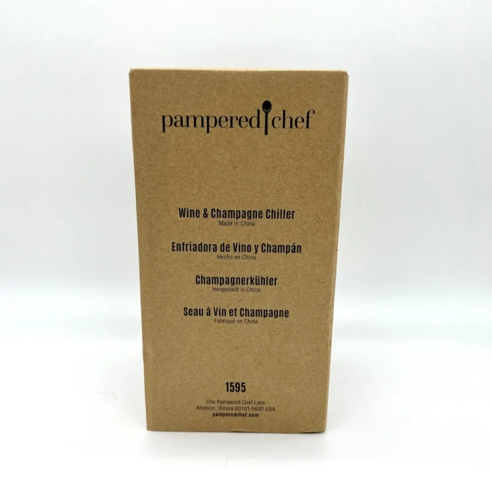 Pampered Chef 1595 Wine & Champagne‎ Chiller Insulated Cooler Server Brown